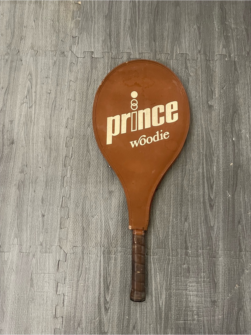 Prince Woodie Tennis Racket Cover in Brown with White Logo